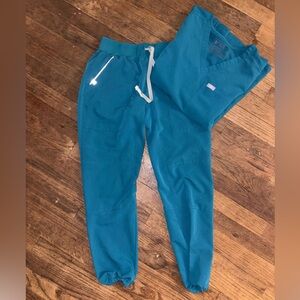 Figs teal joggers